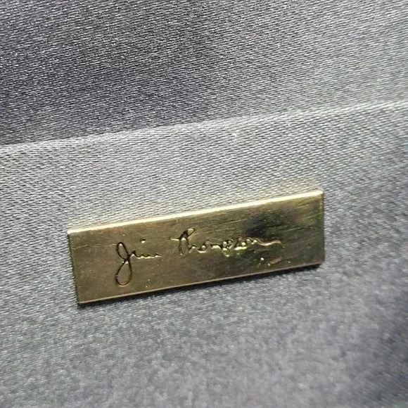 Vintage Crossbody Jim Thompson Silk Purse Black & Gold - Picture 4 of 16